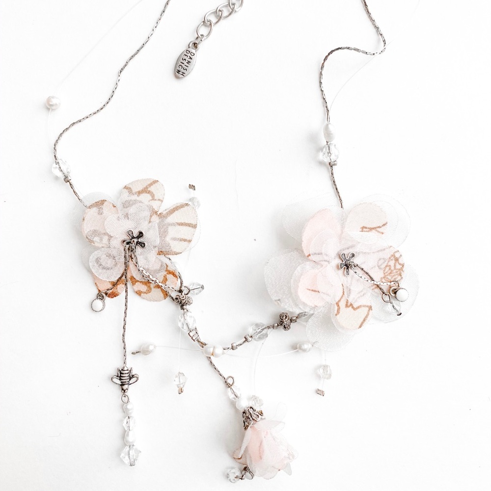 Pilgrim Fabric & Mesh Flower Necklace